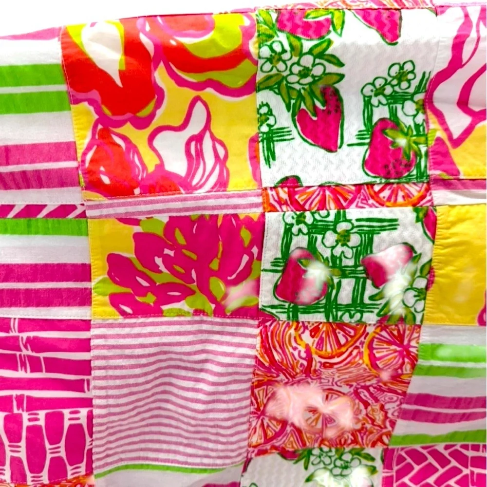 Classic Lilly Pulitzer sundress with a strapless neckline and A-line silhouette